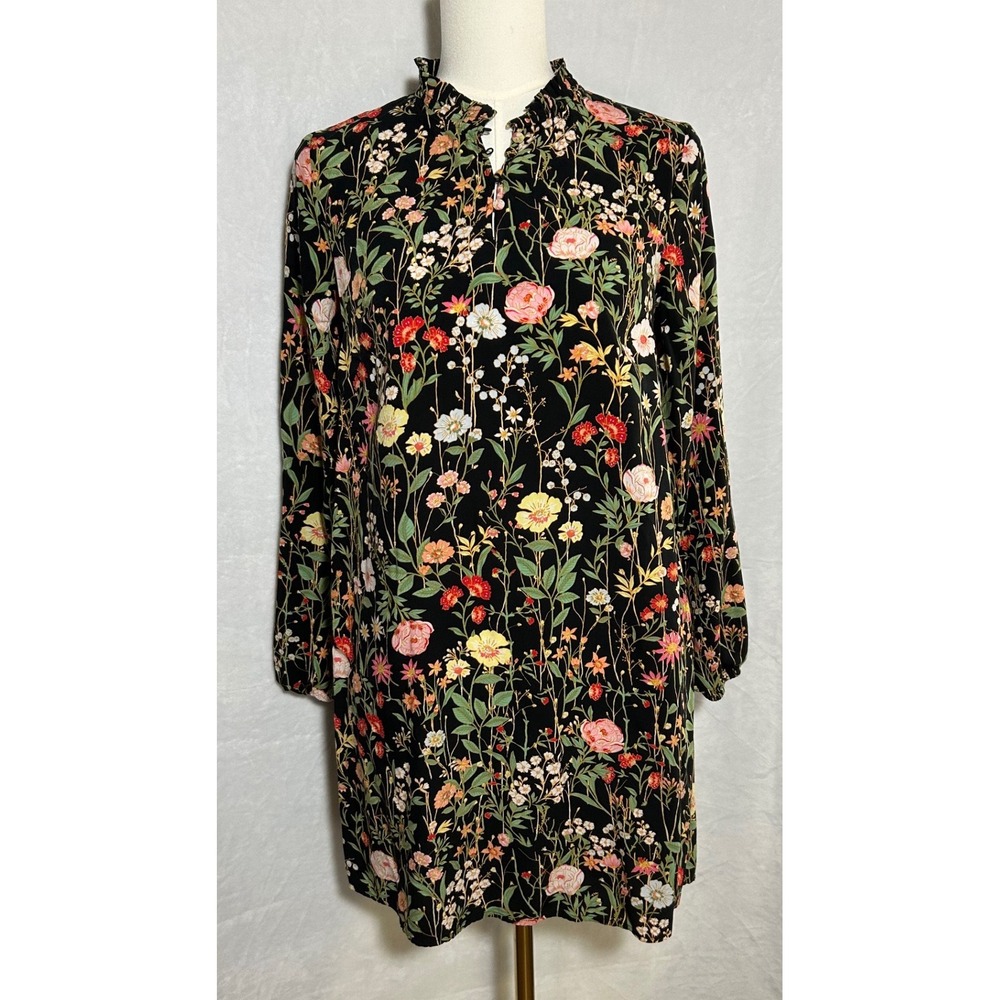 Ann Taylor LOFT Sheath Dress Womens Sz S Floral AOP Boho Romantic Cottagecore